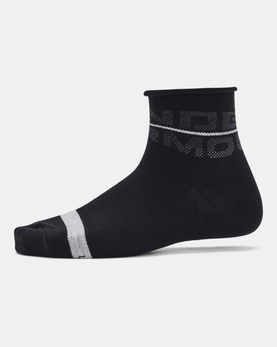 Women's UA Essential 3-Pack Quarter Socks in Black image number 3